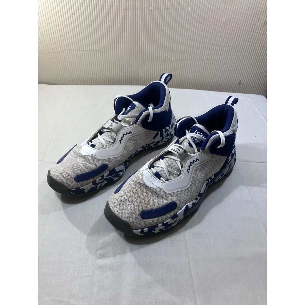 Adidas Hoops‎ Mens BB Shoes White Blue Camo F21/S22-TN21/066D.1-3 Size 13